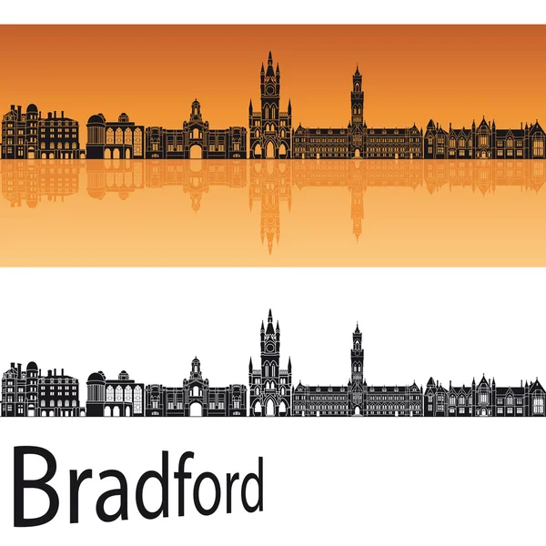 Bradford skyline in orange background — Stock Vector