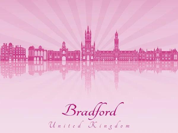 Bradford skyline in purple radiant orchid — Stock Vector