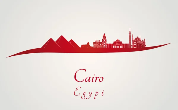 Káhira Panorama v červené barvě — Stockový vektor