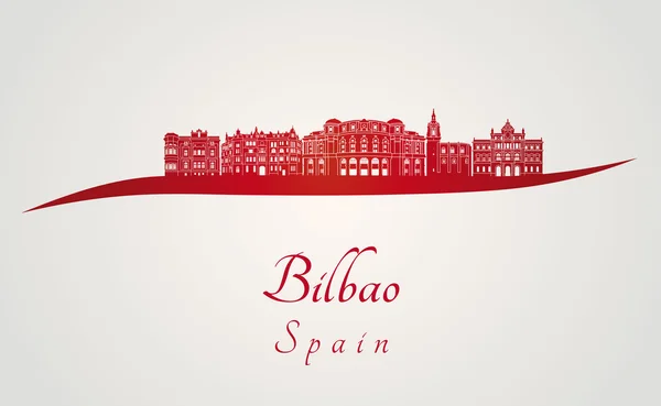 Panoramę Bilbao w kolorze czerwonym — Wektor stockowy