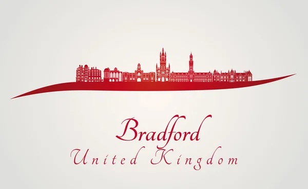 Bradford skyline in red — Stock Vector