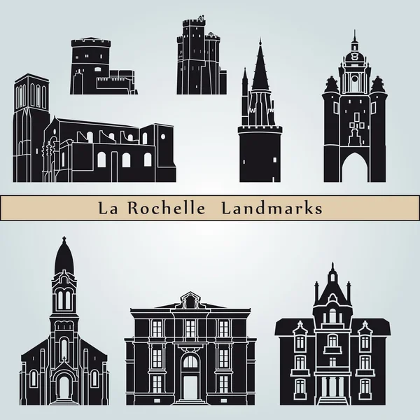 La Rochelle landmarks and monuments — Stock Vector