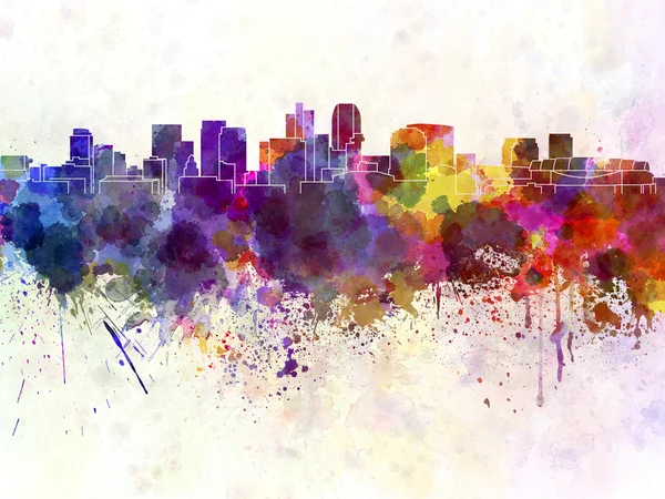 Phoenix skyline in watercolor background — Stock Photo, Image