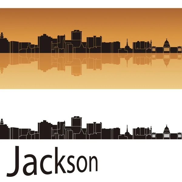 Jackson skyline em fundo laranja —  Vetores de Stock