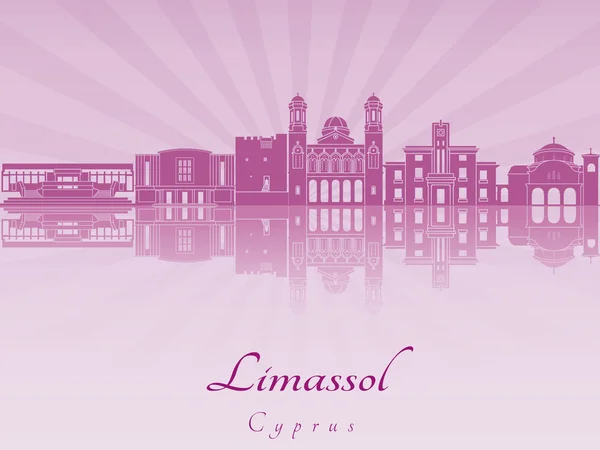 Skyline de Limassol en orquídea radiante púrpura — Archivo Imágenes Vectoriales