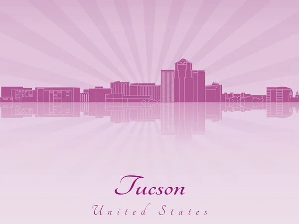 Tucson skyline in paarse stralende orchid — Stockvector