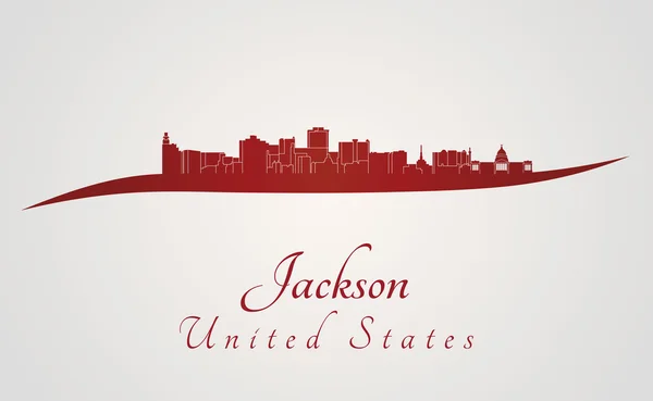 Jackson Skyline en rojo — Archivo Imágenes Vectoriales