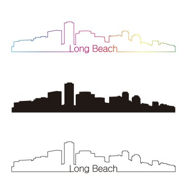 Long Beach manzarası doğrusal stiliyle gökkuşağı