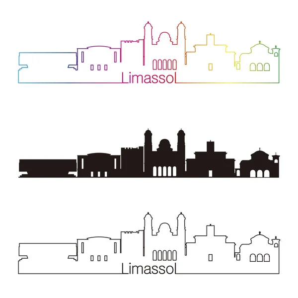 Skyline Limassol en rojo — Archivo Imágenes Vectoriales