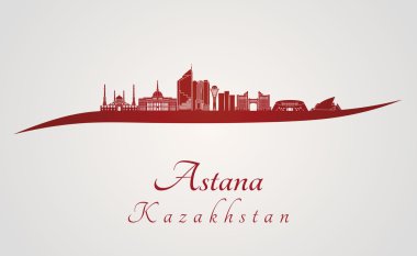 Astana manzarası kırmızı