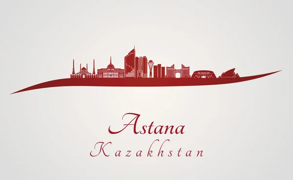 Skyline Astana en rojo — Vector de stock