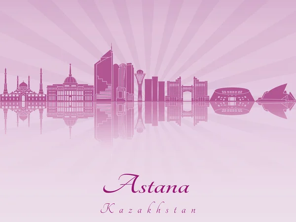 Astana skyline in purple radiant orchid — Stock Vector
