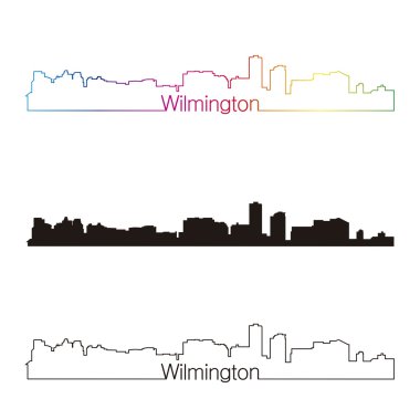 Wilmington manzarası doğrusal stiliyle gökkuşağı