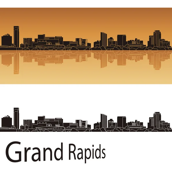 Skyline Grand Rapids en fondo naranja — Archivo Imágenes Vectoriales