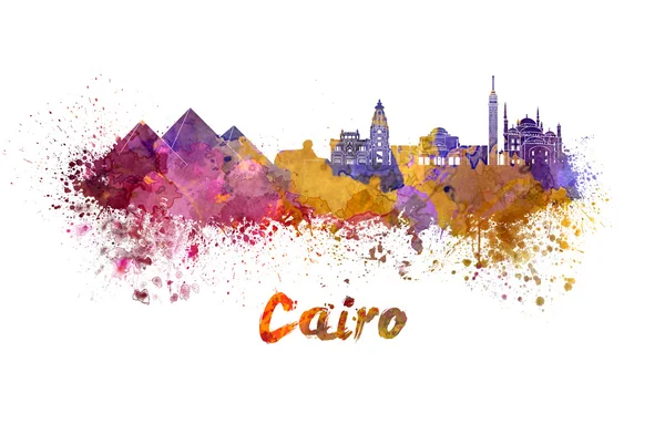 Cairo skyline in aquarel — Stockfoto