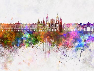 Nancy manzarası suluboya arka planda