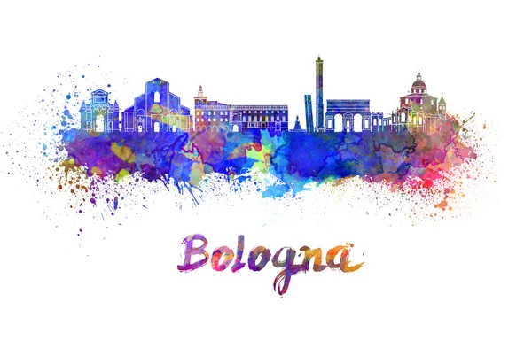 Skyline bolonha em aquarela — Fotografia de Stock