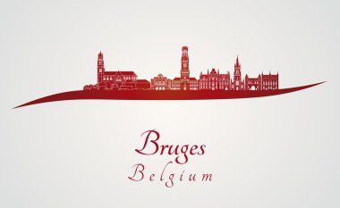 Bruges manzarası kırmızı