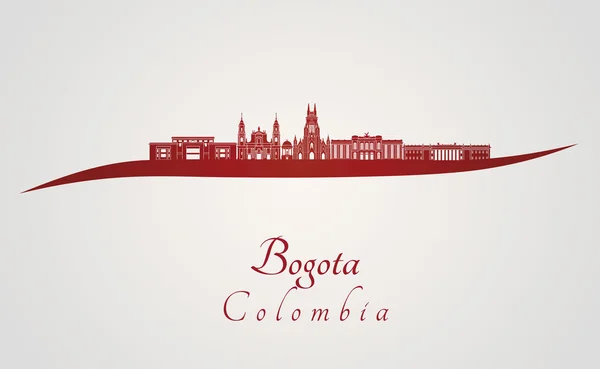 Bogota skyline in red — Stock Vector