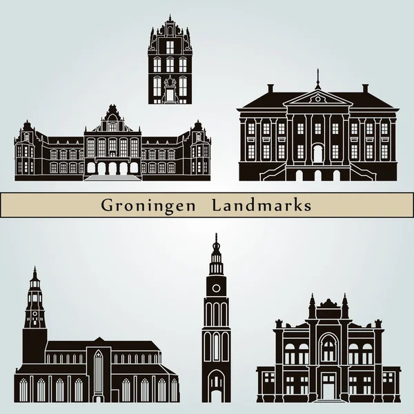 Zabytki w Groningen — Wektor stockowy