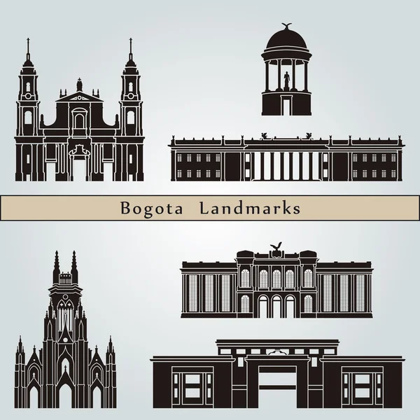 Bogota bezienswaardigheden en monumenten — Stockvector