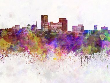 Lexington skyline in watercolor background clipart