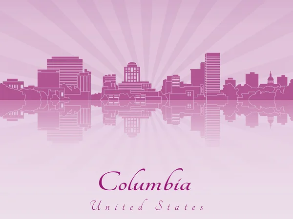 Columbia skyline en orchidée rayonnante pourpre — Image vectorielle