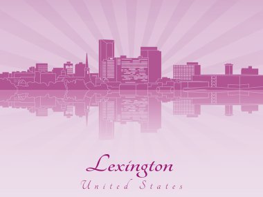 Lexington skyline in purple radiant orchid clipart