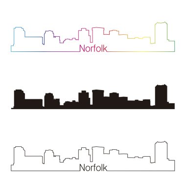 Norfolk manzarası doğrusal stiliyle gökkuşağı
