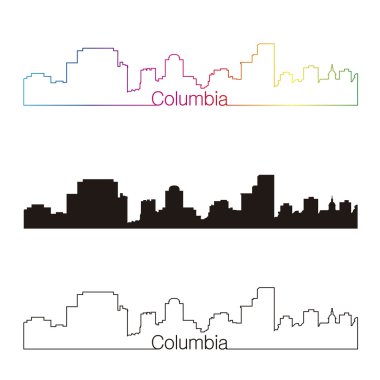 Columbia manzarası doğrusal stiliyle gökkuşağı