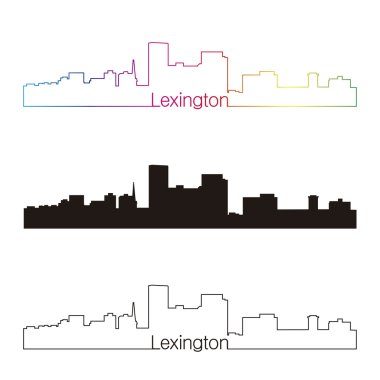 Lexington skyline linear style with rainbow clipart