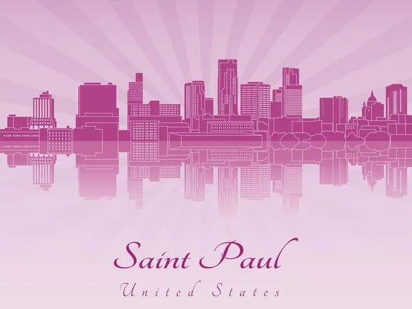 Saint Paul Skyline in lila leuchtender Orchidee — Stockvektor