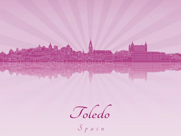 Toledo skyline in paarse stralende orchid — Stockvector