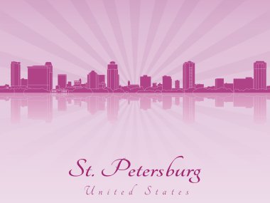 St. Petersburg manzarası içinde mor parlak orkide
