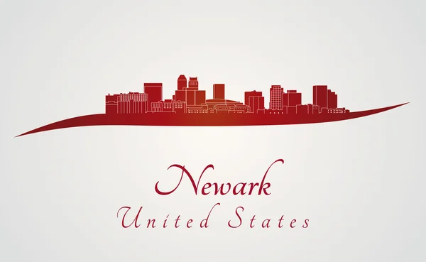 Newark skyline in red — Stock Vector