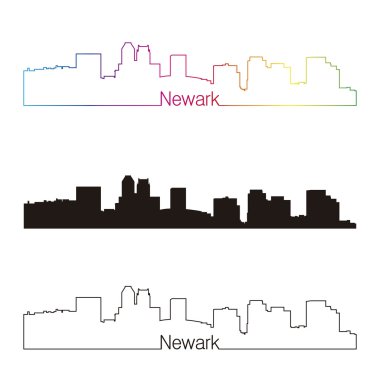 Newark manzarası doğrusal stiliyle gökkuşağı