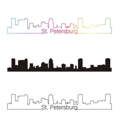 St. Petersburg manzarası doğrusal stiliyle gökkuşağı