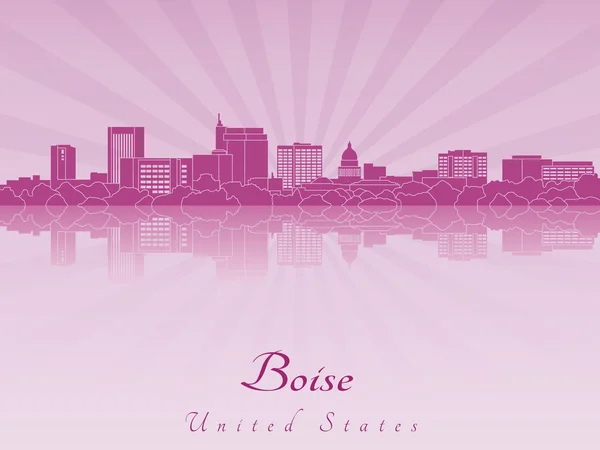 Skyline Boise en orchidée rayonnante violette — Image vectorielle