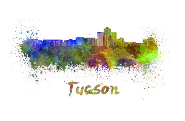 Tucson skyline em aquarela — Fotografia de Stock