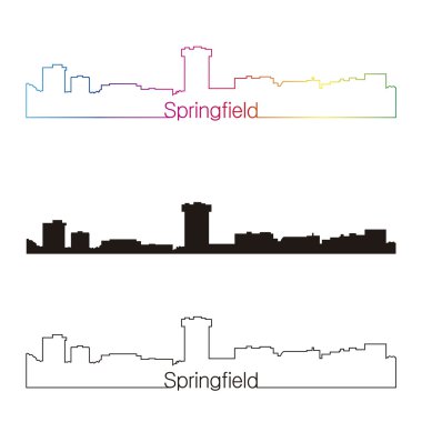 Springfield Mo manzarası doğrusal stiliyle gökkuşağı