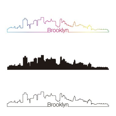 Brooklyn manzarası doğrusal stiliyle gökkuşağı