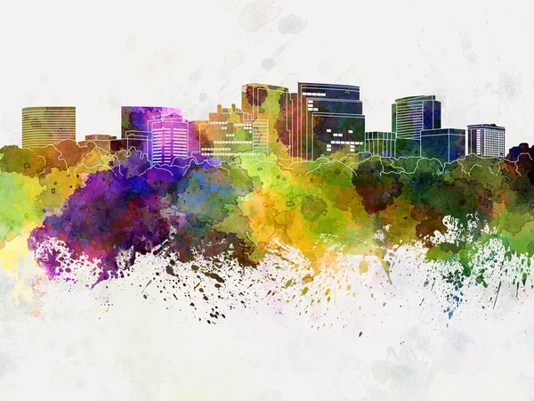 Arlington Skyline in Aquarell Hintergrund — Stockfoto