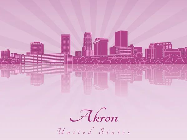 Skyline de Akron en orquídea radiante púrpura — Archivo Imágenes Vectoriales