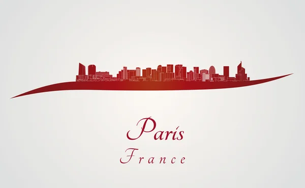 Skyline Paris V2 en rojo — Vector de stock