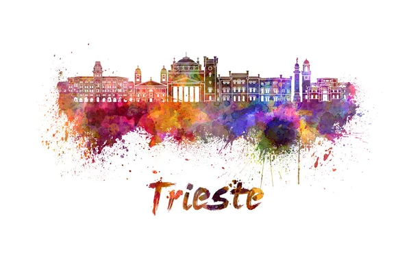 Trieste skyline in aquarel — Stockfoto