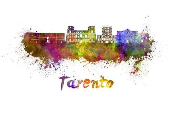 Tarento skyline in watercolor — Stock Photo, Image