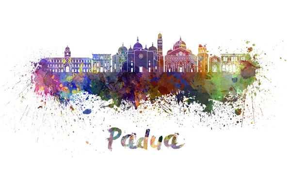 Pádua skyline em aquarela — Fotografia de Stock