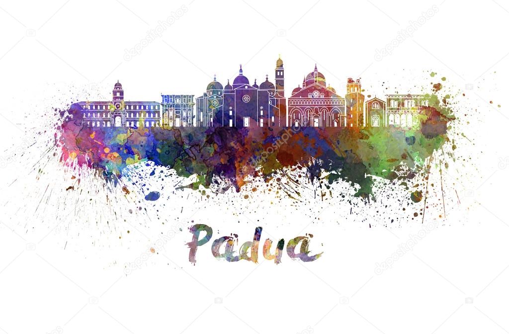 Padua skyline in watercolor