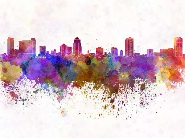 St Petersburg skyline in watercolor background — Stock Photo, Image