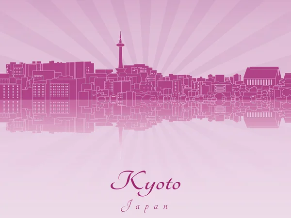 Kyoto Panorama v purpurové zářící orchidej — Stockový vektor